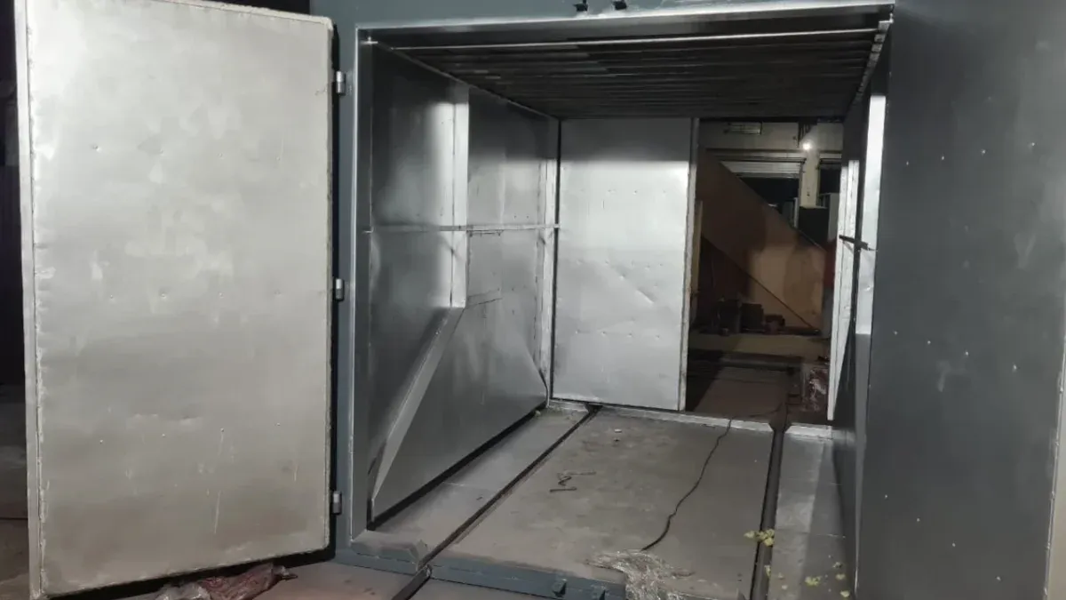 Double door powder coating oven